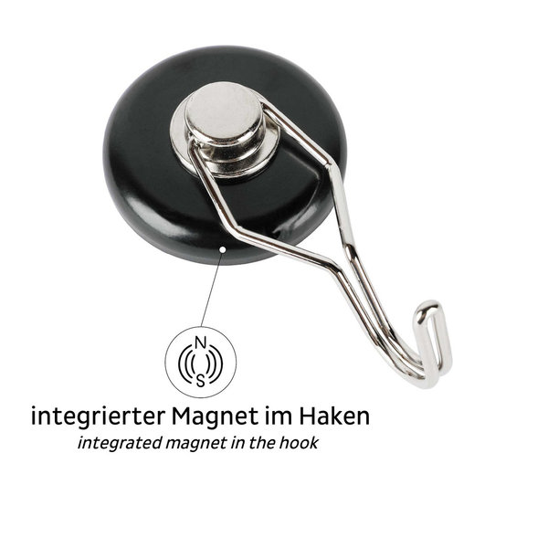Silwy Magnethaken THE ONE inkl. Pad BLACK